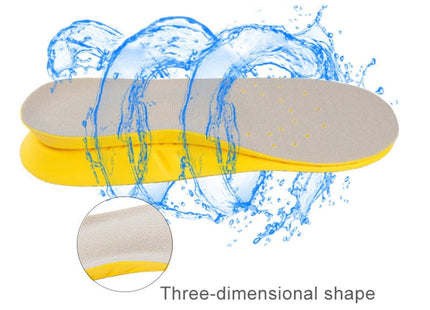 1 Pair PU Breathable Soft Sports Shock-absorbing Insole Sweat-absorbent Foot Pad Elastic Shoe Insert, Size: M(6-9 Yards), Size: M(6-9 Yards)