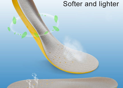 1 Pair PU Breathable Soft Sports Shock-absorbing Insole Sweat-absorbent Foot Pad Elastic Shoe Insert, Size: M(6-9 Yards), Size: M(6-9 Yards)