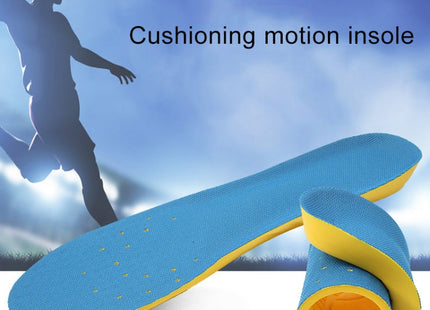 1 Pair PU Breathable Soft Sports Shock-absorbing Insole Sweat-absorbent Foot Pad Elastic Shoe Insert, Size: M(6-9 Yards), Size: M(6-9 Yards)