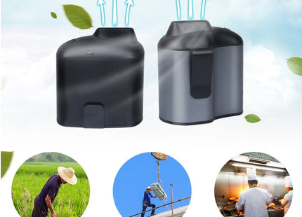 Portable Creative Hanging Waist USB Fan with Three Adjustable Wind Speed, Black, Grey