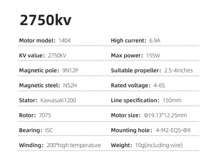 HGLRC SPECTER 1404 2750KV Brushless Motor