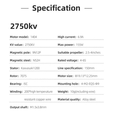 HGLRC SPECTER 1404 2750KV Brushless Motor