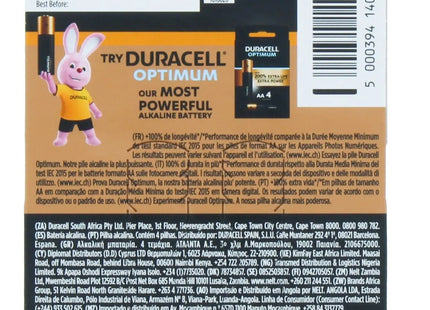 Duracell Plus Alkaline AA Batteries - Pack of 4