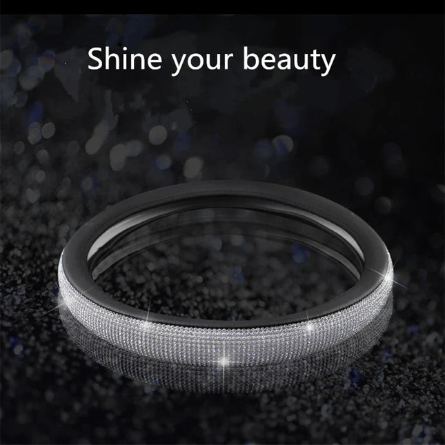Crystal Car Steering Wheel Cover  PU Leather Auto Accessories Case Car Stylin