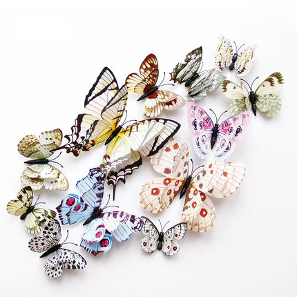 12Pcs Double Layer 3D Butterfly Wall Stickers