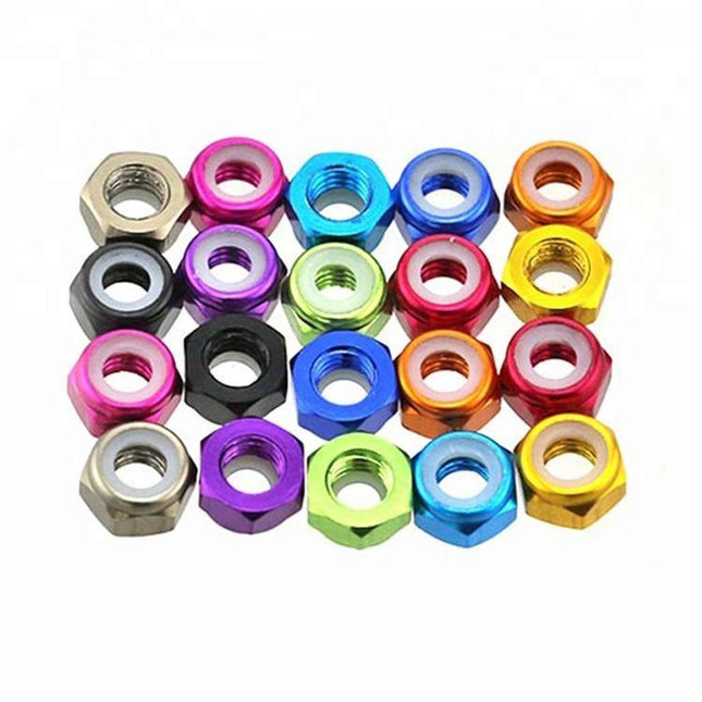 10pc M5 Nylon Locknuts CW Nuts pack Aluminium