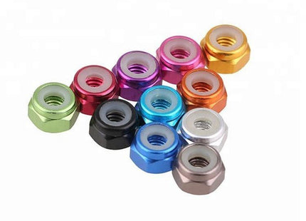 10pc M5 Nylon Locknuts CW Nuts pack Aluminium