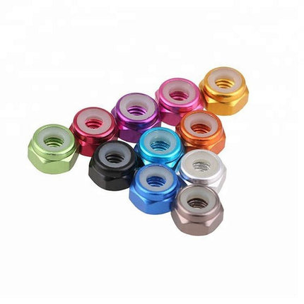 10pc M5 Nylon Locknuts CW Nuts pack Aluminium