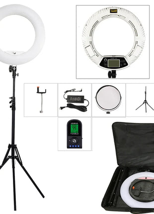 96W Yidoblo FE-480II Dimmable Bi-color Ring Light 480 LED Video Continue Lamp LCD Video lamp Lighting + 2m standing + handbag