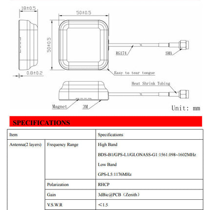 High Precision Multi Band GNSS Active Antenna