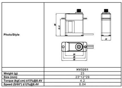 FrSky Xact M5252H Micro HV 8.4V Performance Servo