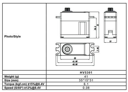 FrSky Xact MD5301H MIDI HV 8.4V Servo