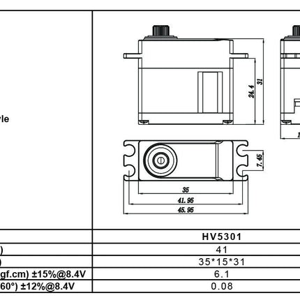 FrSky Xact MD5301H MIDI HV 8.4V Servo