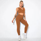 L / v-bra+Leggings-coffee