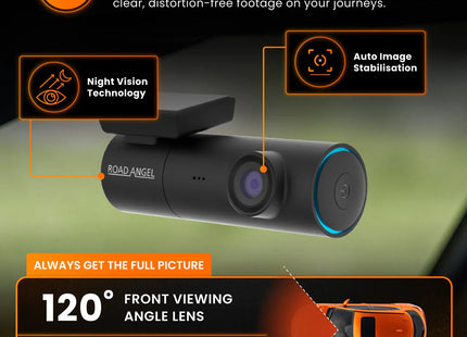 Road Angel Halo Spark Deluxe 1080p Dash Cam with 64GB SD Card & Hardwire Kit
