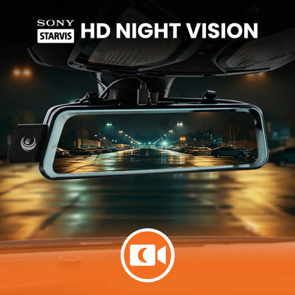 Road Angel Halo Vision 3 Deluxe Rear View Mirror 4K Dual Dashcam with 64GB SD Card & Hardwire Kit