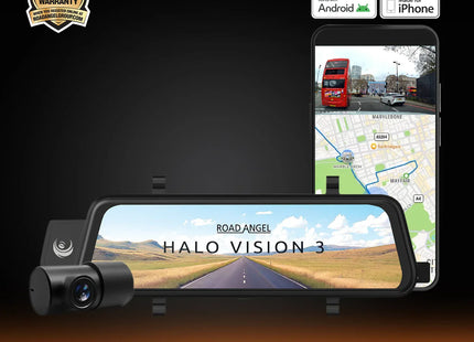 Road Angel Halo Vision 3 Rear View Mirror 4K Dual Dashcam