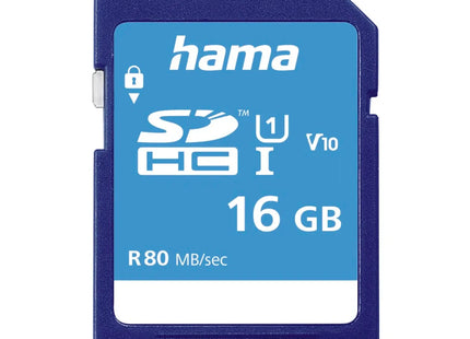 Hama 16GB SDHC Memory Card Class 10 UHS-I 80MB/s