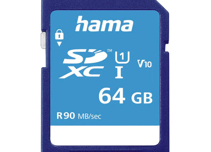 Hama 64GB SDXC Memory Card Class 10 UHS-I V10 90MB/s