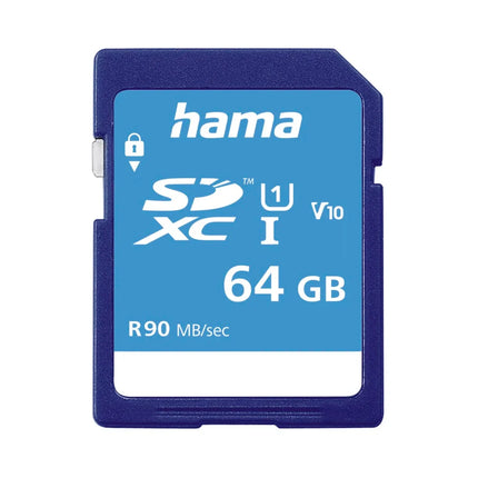 Hama 64GB SDXC Memory Card Class 10 UHS-I V10 90MB/s
