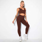 S / v-bra+Leggings-dark coffee