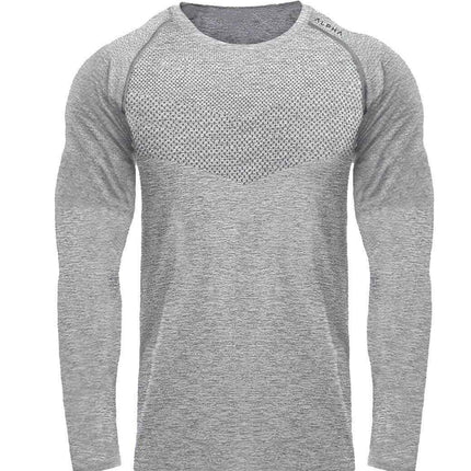 O Neck Long Sleeve Mesh Quick Dry Athletic T Shirt for Men