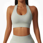 M / Gray halter bra