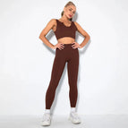 S / v-bra+Leggings-dark coffee
