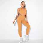 L / v-bra+Leggings-light coffee