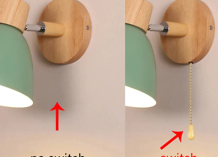 Wooden Wall Lamp With Switch