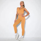 L / v-bra+Leggings-light coffee