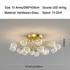 15 stars glass Gold / Three color light