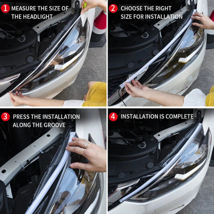 2pcs LED DRL Car Daytime Running Light Flexible Waterproof Strip
