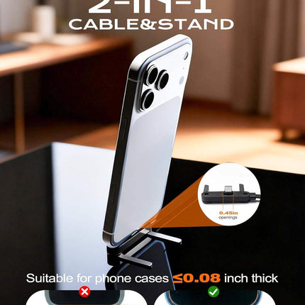 240W Foldable Phone Stand USB-C Super Fast Charging Cable