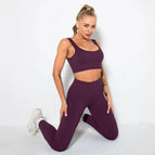 S / u-bra+Leggings-purple red