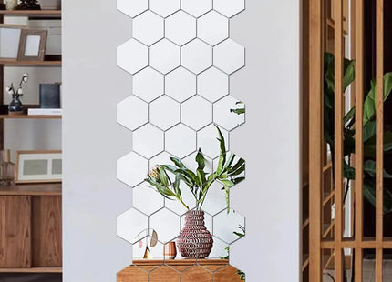 Modern Hexagon Mirror Wall Stickers - DIY Removable Geometric 3D Home Wall Sticker
