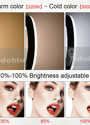 96W Yidoblo FE-480II Dimmable Bi-color Ring Light 480 LED Video Continue Lamp LCD Video lamp Lighting + 2m standing + handbag