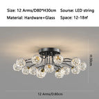 12 stars glass Black / Three color light