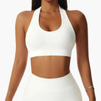M / White halter bra