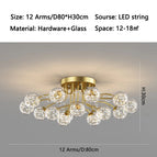 12 stars glass Gold / Three color light