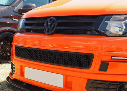 For VW T5.1 Transporter Front Bumper Styling Kit Honeycomb Sportline Matte Black | Van-X
