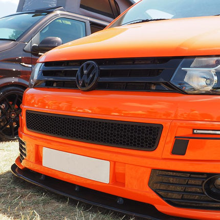 For VW T5.1 Transporter Front Bumper Styling Kit Honeycomb Sportline Matte Black | Van-X
