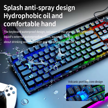 RGB LED Gaming Keyboard & Mouse Combo Wired for PC & Laptop Compatible