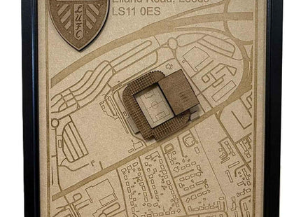 LUFC Elland Road Framed Wall Art 3D Laser Engraved Stadium Wooden Print Gift