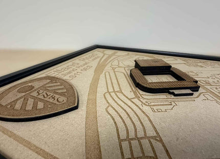 LUFC Elland Road Framed Wall Art 3D Laser Engraved Stadium Wooden Print Gift