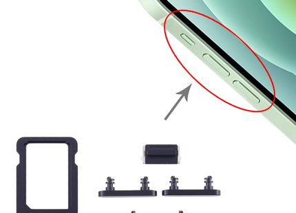 SIM Card Tray + Side Keys for iPhone 12 Mini, For iPhone 12 Mini (Single card)