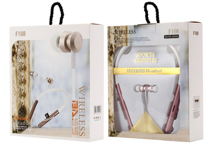 F108 Bluetooth 4.2 Hanging Neck Design Bluetooth Headset, Support Music Play & Switching & Volume Control & Answer