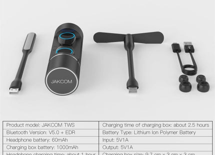 JAKCOM TWS Bluetooth 5.0 Multi-function Waterproof Wireless Bluetooth Headset