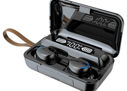 F9-5C LED Light + Digital Display Noise Reduction Bluetooth Earphone with Hand Strap
