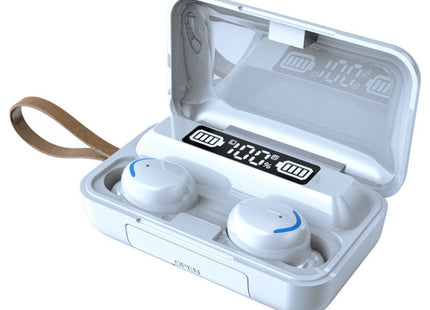 F9-5C LED Light + Digital Display Noise Reduction Bluetooth Earphone with Hand Strap